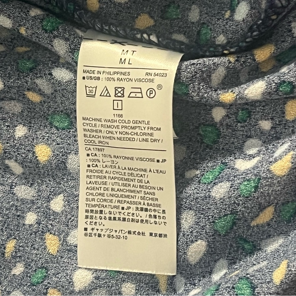 Banana Republic Womens Dress Navy Blue Flowy Rayon Dress Short Sleeves Medium - Picture 8 of 8